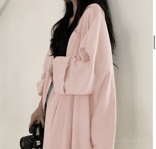 Loose long-sleeved windbreaker cardigan