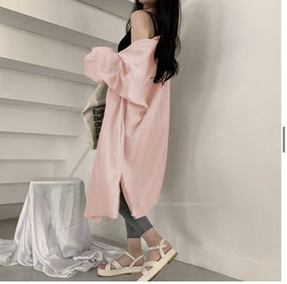 Loose long-sleeved windbreaker cardigan