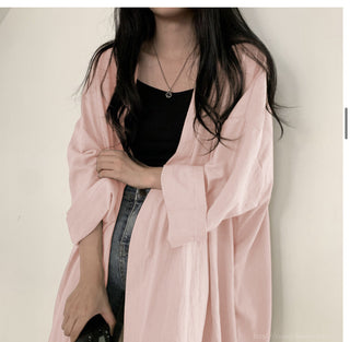 Loose long-sleeved windbreaker cardigan