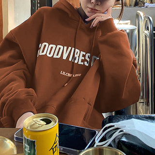 Overisized letter graphic hoodie
