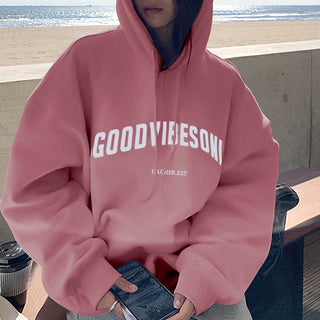 Overisized letter graphic hoodie