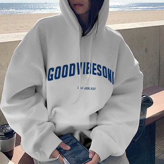 Overisized letter graphic hoodie