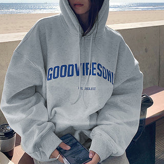 Overisized letter graphic hoodie