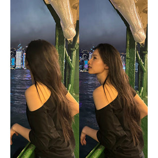 Off-shoulder one-shoulder loose top