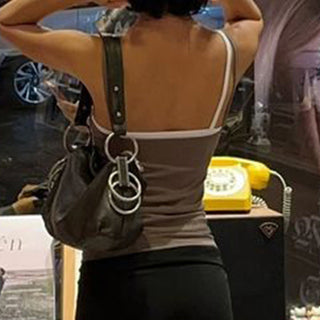 Contrast color fake two-piece camisole