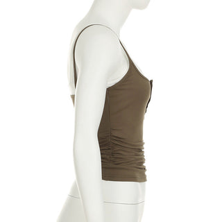 Contrast color fake two-piece camisole