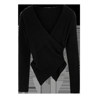 V-neck irregular waist t-shirt