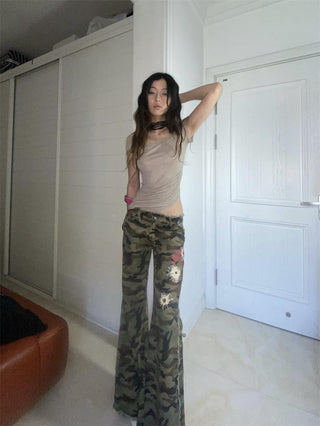 Y2k printed slim short-sleeved T-shirt