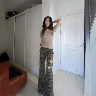 Y2k printed slim short-sleeved T-shirt