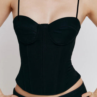 Ffishbone waist slim corset top