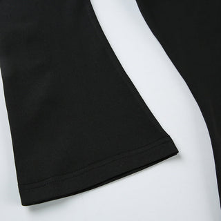 One collar trumpet long sleeve dress