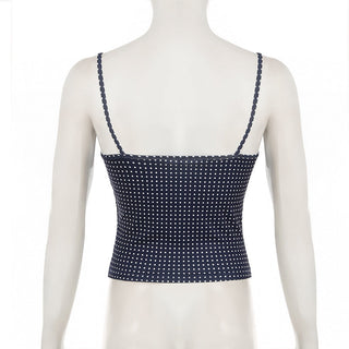 Bow polka dot V-neck slim vest
