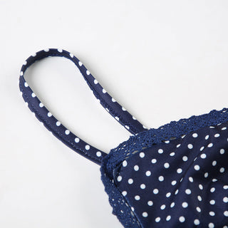 Bow polka dot V-neck slim vest