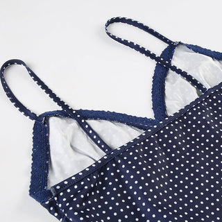 Bow polka dot V-neck slim vest