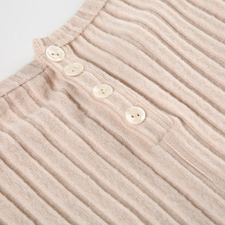 Buttoned slim elastic jumpsuit