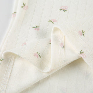 Floral lace stitching buttoned long-sleeved cardigan
