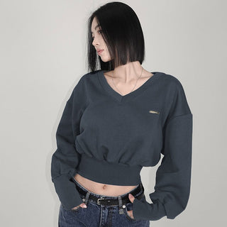 Loose V-neck sweater