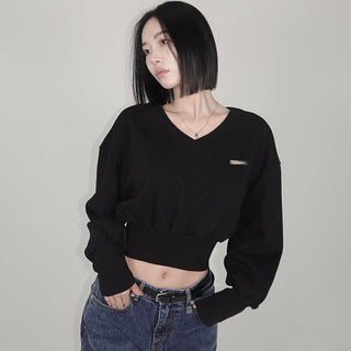 Loose V-neck sweater