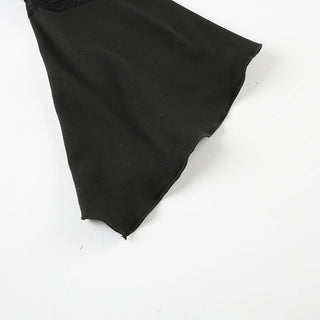 V-neck trumpet sleeve short top