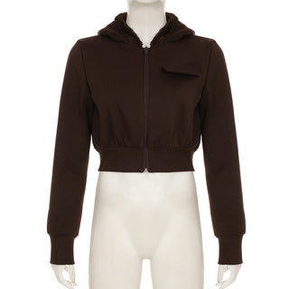 Hooded fur stitching zipper