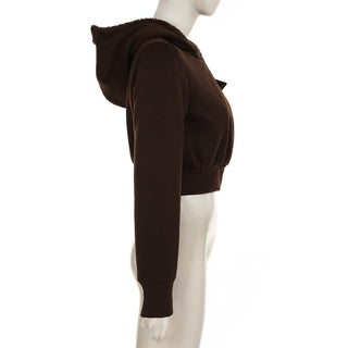 Hooded fur stitching zipper