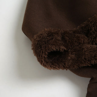 Hooded fur stitching zipper
