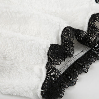 Lace bow plush shorts
