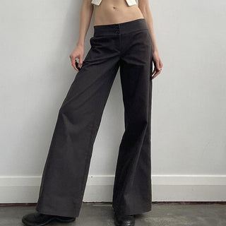 Loose low waist slim straight pants