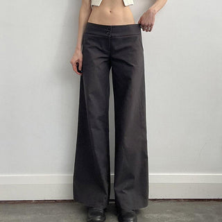 Loose low waist slim straight pants