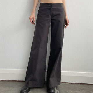 Loose low waist slim straight pants