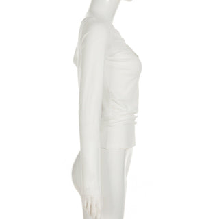 Off-shoulder irregular pleated top