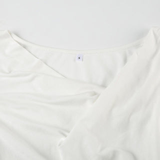 Off-shoulder irregular pleated top