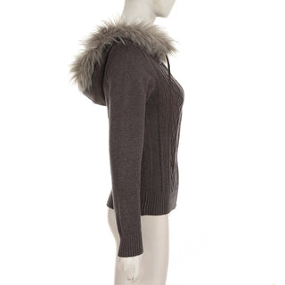 Furry Hooded Knitted Jacket