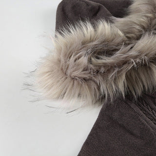 Furry Hooded Knitted Jacket