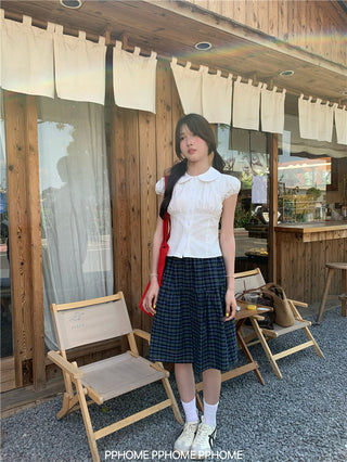 doll collar plaid set