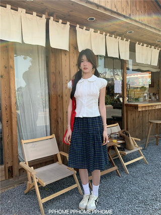 doll collar plaid set
