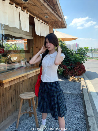 doll collar plaid set