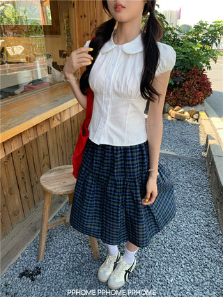 doll collar plaid set