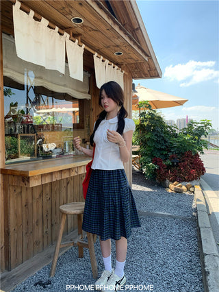 doll collar plaid set