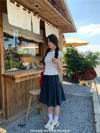 doll collar plaid set