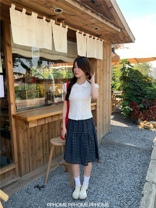 doll collar plaid set