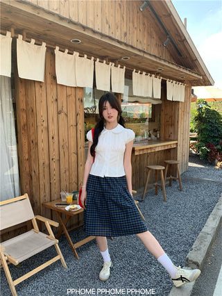 doll collar plaid set