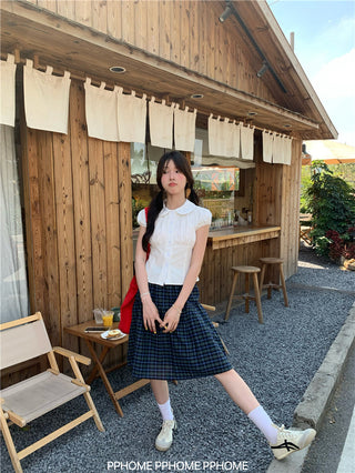 doll collar plaid set