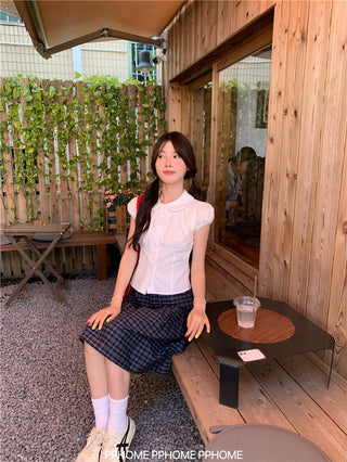 doll collar plaid set
