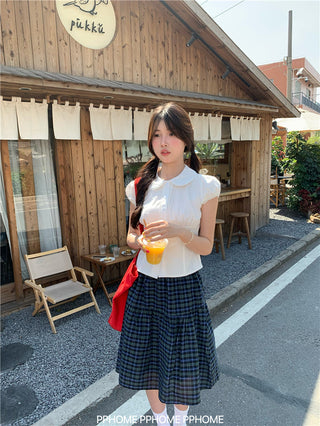 doll collar plaid set