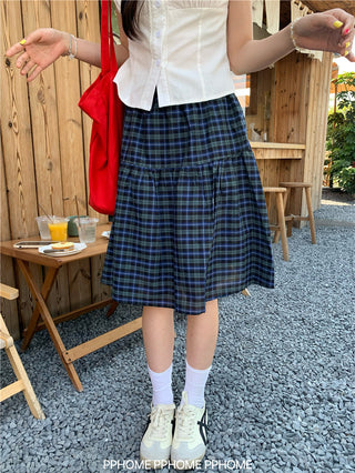 doll collar plaid set