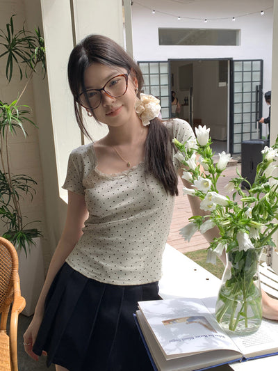 lace floral U-tee