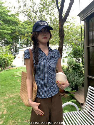 retro plaid polo shirt