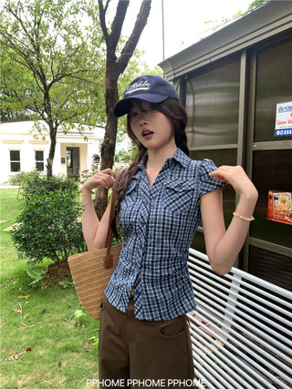 retro plaid polo shirt