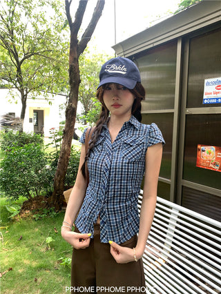 retro plaid polo shirt